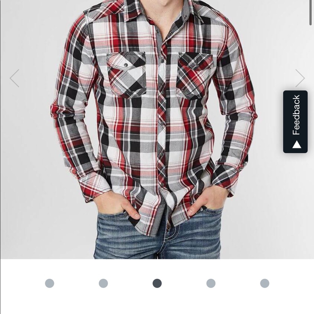 Buckle brand long sleeve plaid button up.